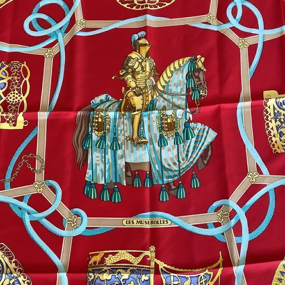 Authentic Les Muserolles HERMÈS© Carre Large Silk Scarf - Picture 8 of 16